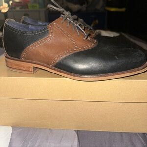Cole Hann NYC 8 M Dress Shoes Leather Black Dark Brown Oxford Derby RBR Saddle